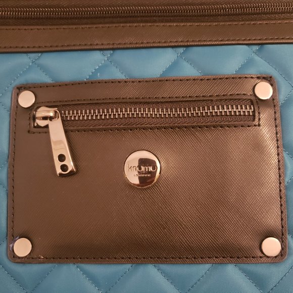 Like New KNOMO Leather and Nylon Slender Laptop Bag with Top Handle and Strap - Picture 3 of 11